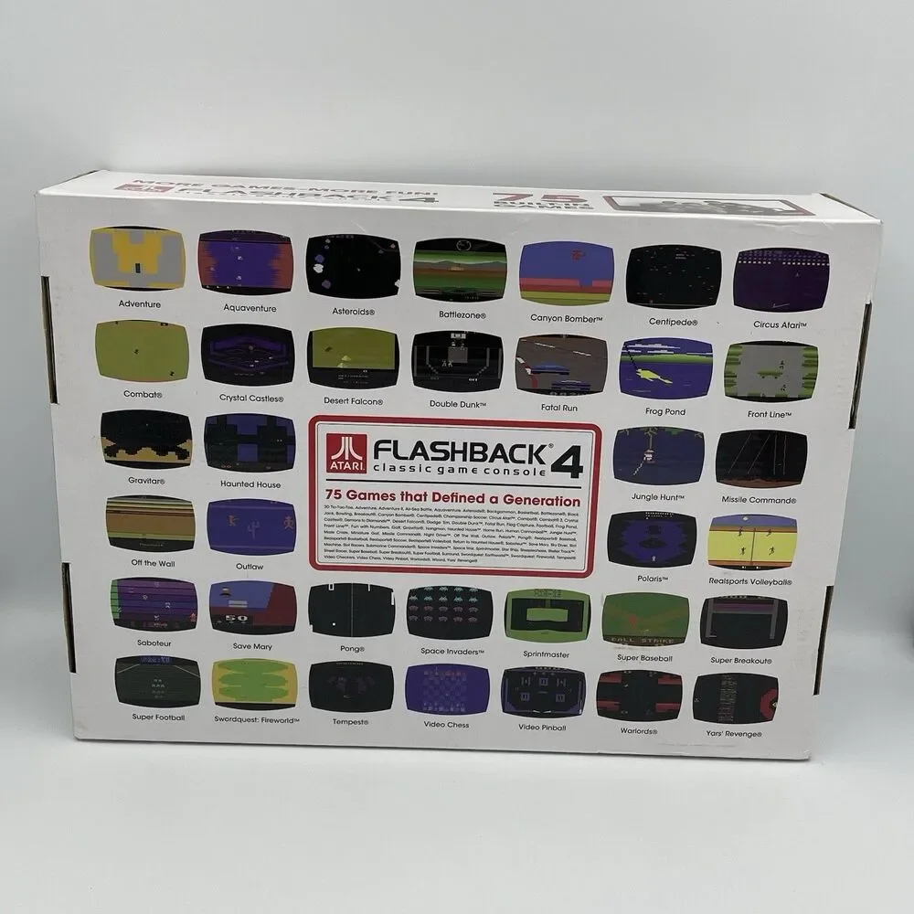 Atari Flashback 4 Classic Game Console 40th Anniversary - 75 Games WITH POSTER